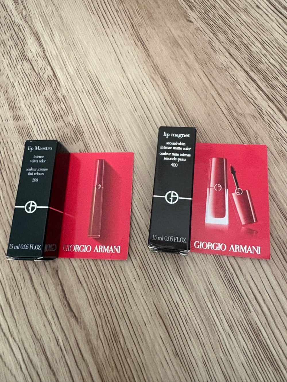 Giorgio Armani Lip Magnet Intense Matte - Black & Red Packaging - Samples -